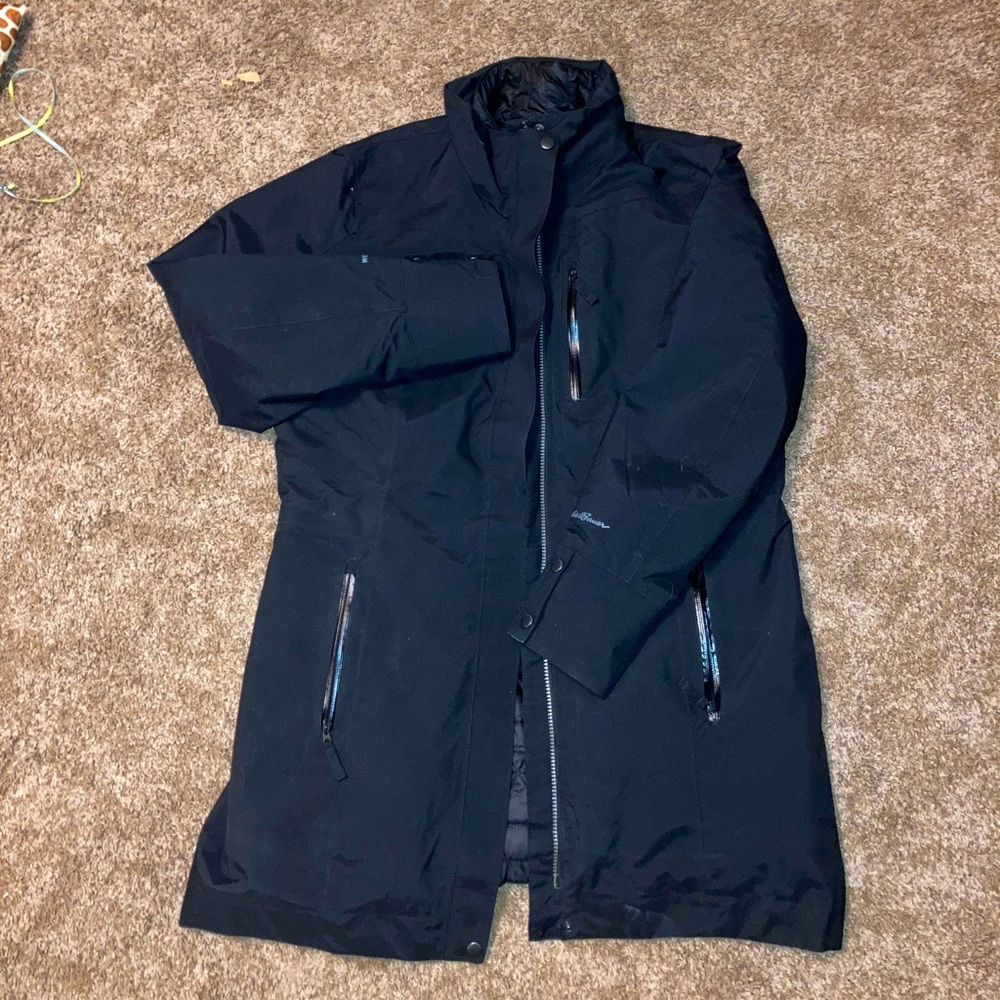 Long Black Double-Insulated Coat